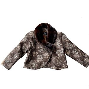 Authentic Sandy Pino International Wool Jacket with Real Mink Fur | Size M